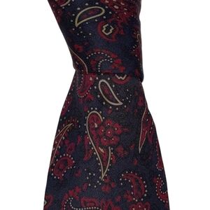 Vintage Polo Ralph Lauren Silk Necktie Mens Navy Blue Paisley Designer Tie EUC
